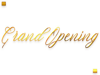 Grand Opening Invitation of Transparent PNG Gold Typography Cursive Text