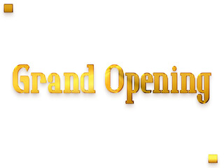 Grand Opening Invitation of Transparent PNG Gold Bold Calligraphy  Text
