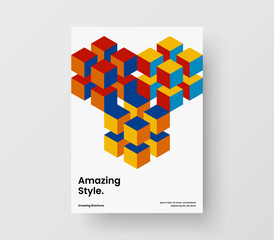 Amazing geometric pattern handbill concept. Minimalistic corporate cover A4 design vector illustration.