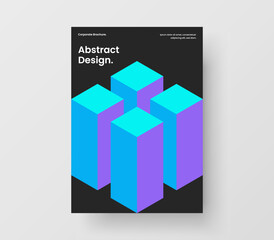 Modern pamphlet A4 vector design concept. Clean geometric shapes presentation template.
