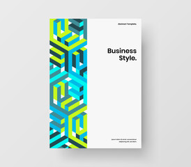 Isolated geometric shapes magazine cover concept. Original brochure vector design layout.