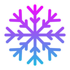 Snowflake Glyph Gradient Icon