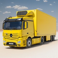 Fototapeta na wymiar yellow truck on white background