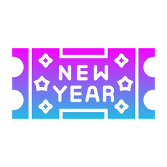 Ticket Glyph Gradient Icon
