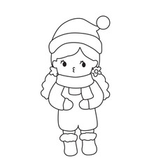 christmas girl outline