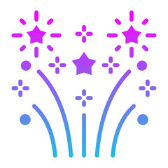 Fireworks Glyph Gradient Icon
