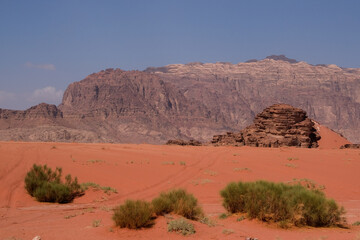 Le désert du Wadi Rum en Jordanie