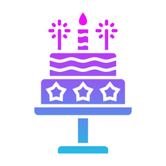 Cake Glyph Gradient Icon