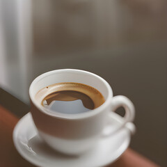 窓辺のテーブルに置かれたコーヒー, Generative, AI