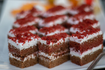 cake with strawberry jam