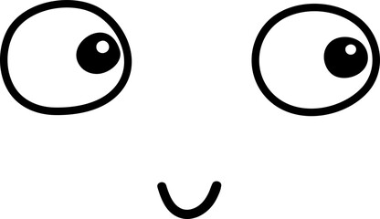 Simple smiling face. Funny emoticon doodle design. Vector illustration