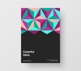 Amazing placard design vector template. Vivid mosaic pattern corporate identity concept.