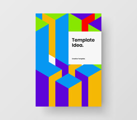 Minimalistic booklet A4 vector design illustration. Amazing mosaic shapes magazine cover template.