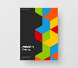 Amazing mosaic pattern booklet template. Bright pamphlet A4 design vector concept.