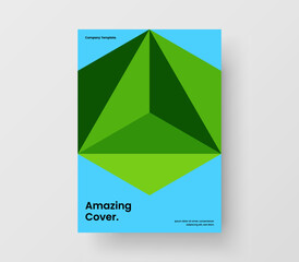 Creative geometric shapes pamphlet concept. Fresh catalog cover vector design layout.