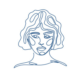 Woman Monoline Face Portrait Abstract Aesthetic Minimalist Poster Decoration Element Icon Vector Illustration Pattern Background
