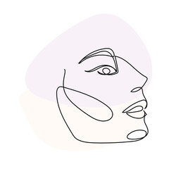 Woman Monoline Face Portrait Abstract Aesthetic Minimalist Poster Decoration Element Icon Vector Illustration Pattern Background