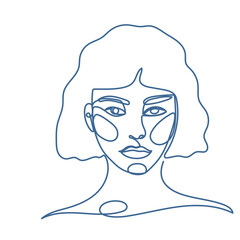 Woman Monoline Face Portrait Abstract Aesthetic Minimalist Poster Decoration Element Icon Vector Illustration Pattern Background