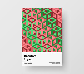 Amazing placard design vector layout. Creative geometric tiles corporate identity template.