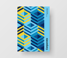 Amazing postcard A4 design vector illustration. Original geometric shapes cover layout.
