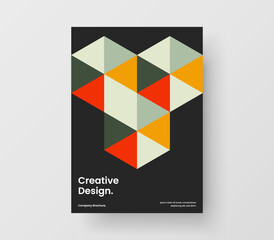 Minimalistic mosaic pattern cover layout. Unique booklet vector design concept.