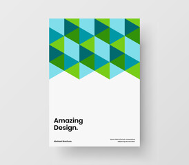 Multicolored geometric tiles banner illustration. Unique brochure vector design layout.