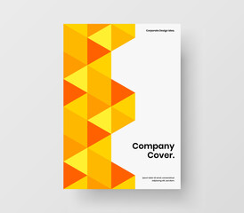Simple flyer A4 vector design concept. Vivid geometric tiles corporate cover illustration.