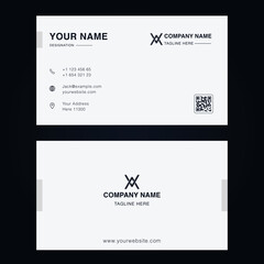 simple white business card design modern and double sided