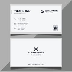 simple and modern white business card design double sided