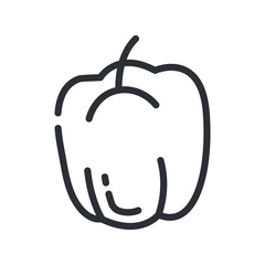 Bell pepper line icon, outline vector sign, linear pictogram isolated on white background. Logo illustration