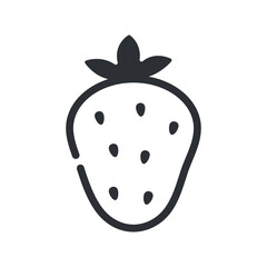 Obraz premium Strawberry line icon, outline vector sign, linear pictogram isolated on white background. Logo illustration