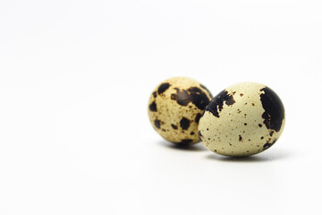 Quail Eggs Kissing Each Other, Pareidolia Effect on Quail eggs. Left Copy Space