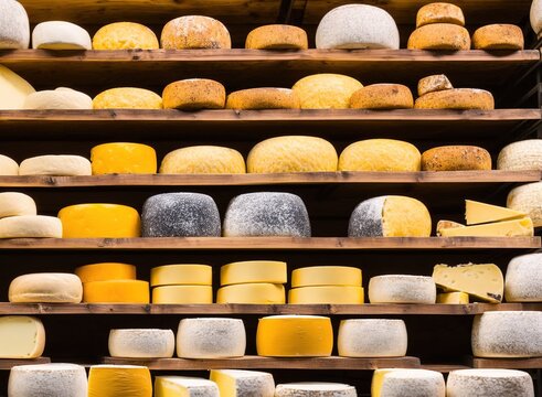lots of different types of cheese