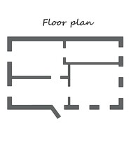Isolated floor plan with black walls, blueprint of apartment, house. House plan. Architect plan.