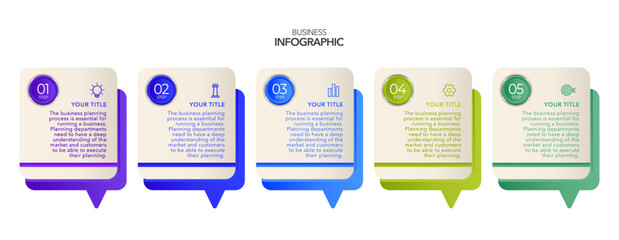 Infographic Business process options or steps , colorful icons ,vector infographic template stock Vector illustration