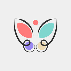 Butterfly line icon, beauty salon logo