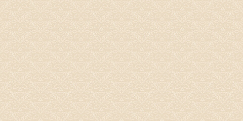 Fototapeta na wymiar Seamless pattern with ornament on beige background for wallpaper design - vector