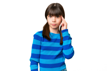 Little caucasian girl over isolated background thinking an idea