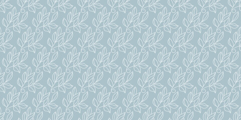 Fototapeta premium Background pattern with floral elements on blue background for seamless wallpaper - vector illustration