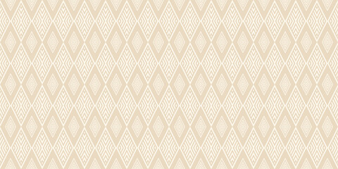 Seamless pattern with geometric ornament on a beige background - vintage style - vector illustration
