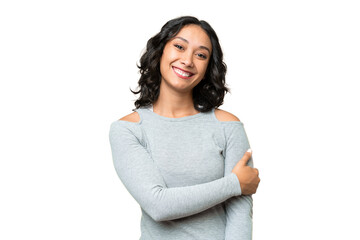 Young Argentinian woman over isolated background laughing