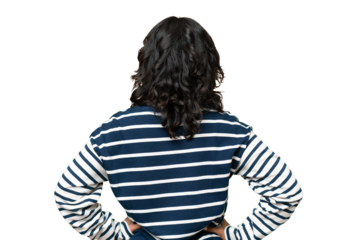 Young Argentinian woman over isolated background in back position