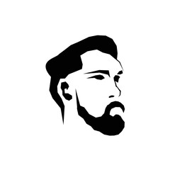 Bearded man design logo vector