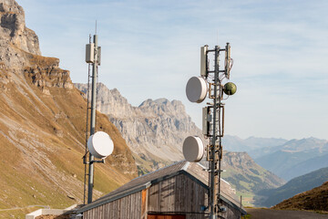 Antennas on top of the Klausenpass in Switzerland