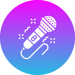 Microphone Gradient Circle Glyph Inverted Icon