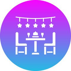Dinner Gradient Circle Glyph Inverted Icon