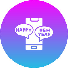 Message Gradient Circle Glyph Inverted Icon