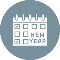 Obraz premium Calendar Multicolor Circle Glyph Inverted Icon