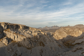 View over the majestic swiss alps at the Klausenpass on a sunny day