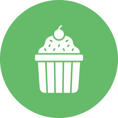 Muffin Multicolor Circle Glyph Inverted Icon